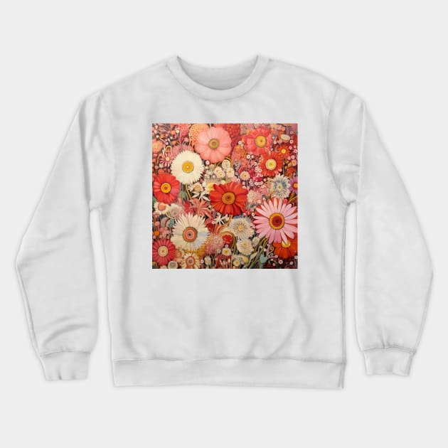 Bright Flowers Bold Pattern Crewneck Sweatshirt by EpicFoxArt